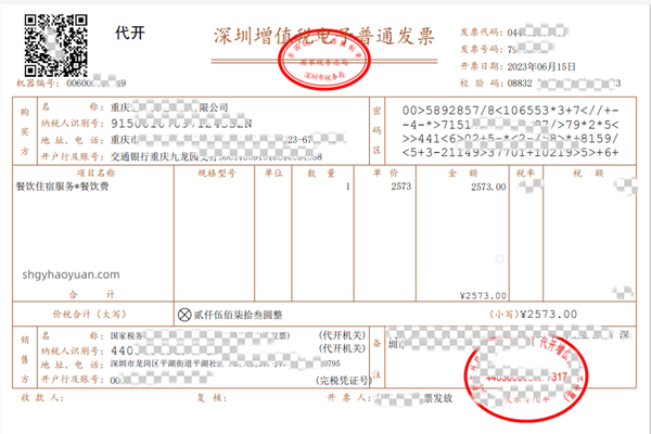 税务局代开票样板